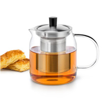 Premium Glass Teapot with Removable Stainless Steel Infuser that holds 34 oz (1000 ml) - Perfect for Making Loose Leaf, Bagged